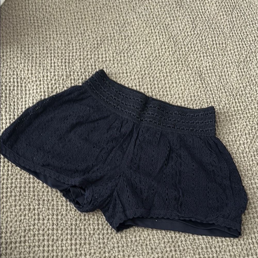 Navy Blue Lace Shorts